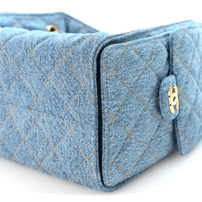 Chanel Denim Quilted Small Chanel 25 Handbag Blue 10 of 10