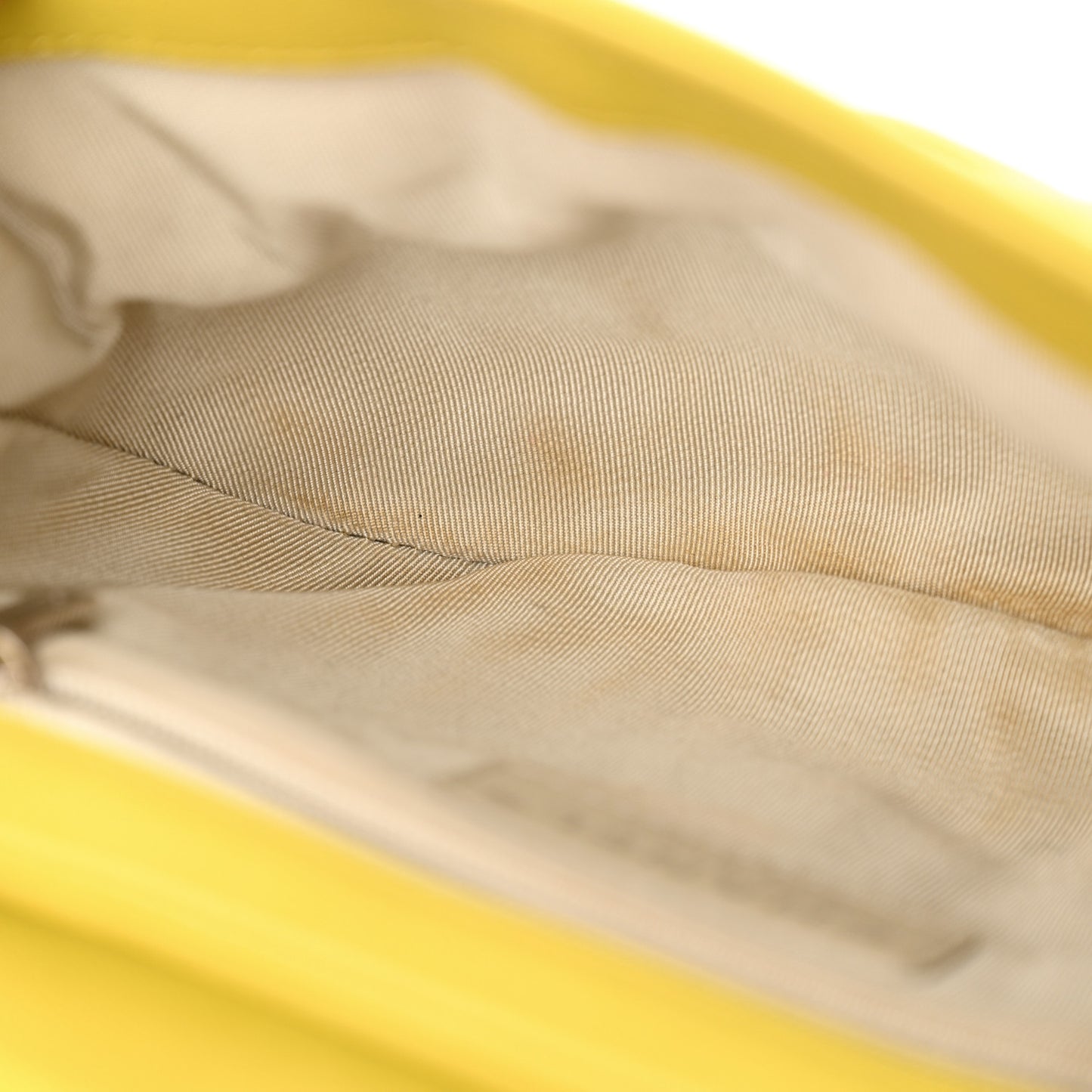 Washed Lambskin Quilted Mini Chain Around Flap Yellow