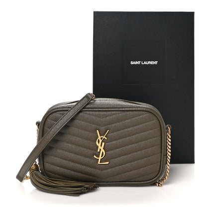 Saint Laurent Grain De Poudre Matelasse Monogram Mini Lou Camera Bag Dark Latte 11 of 11