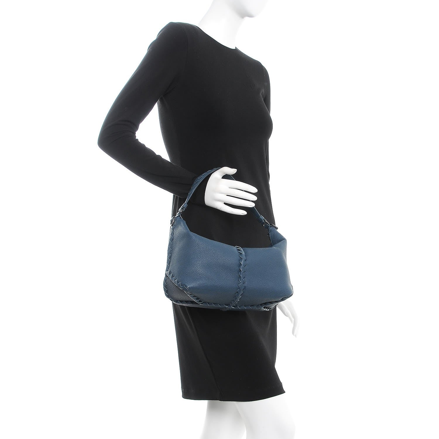 Bottega Veneta Cervo Deerskin Medium Shoulder Bag Denim 2 of 7