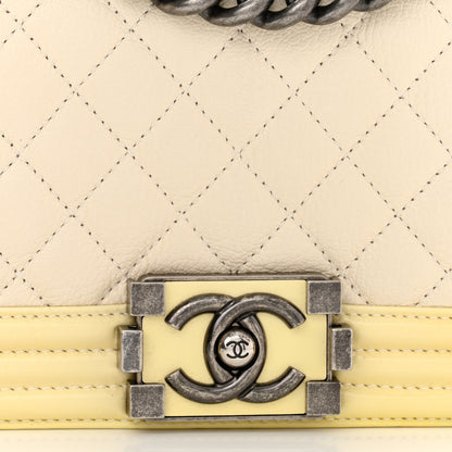 Chanel Goatskin Quilted Patent Small Duo Boy Flap White 8 of 12