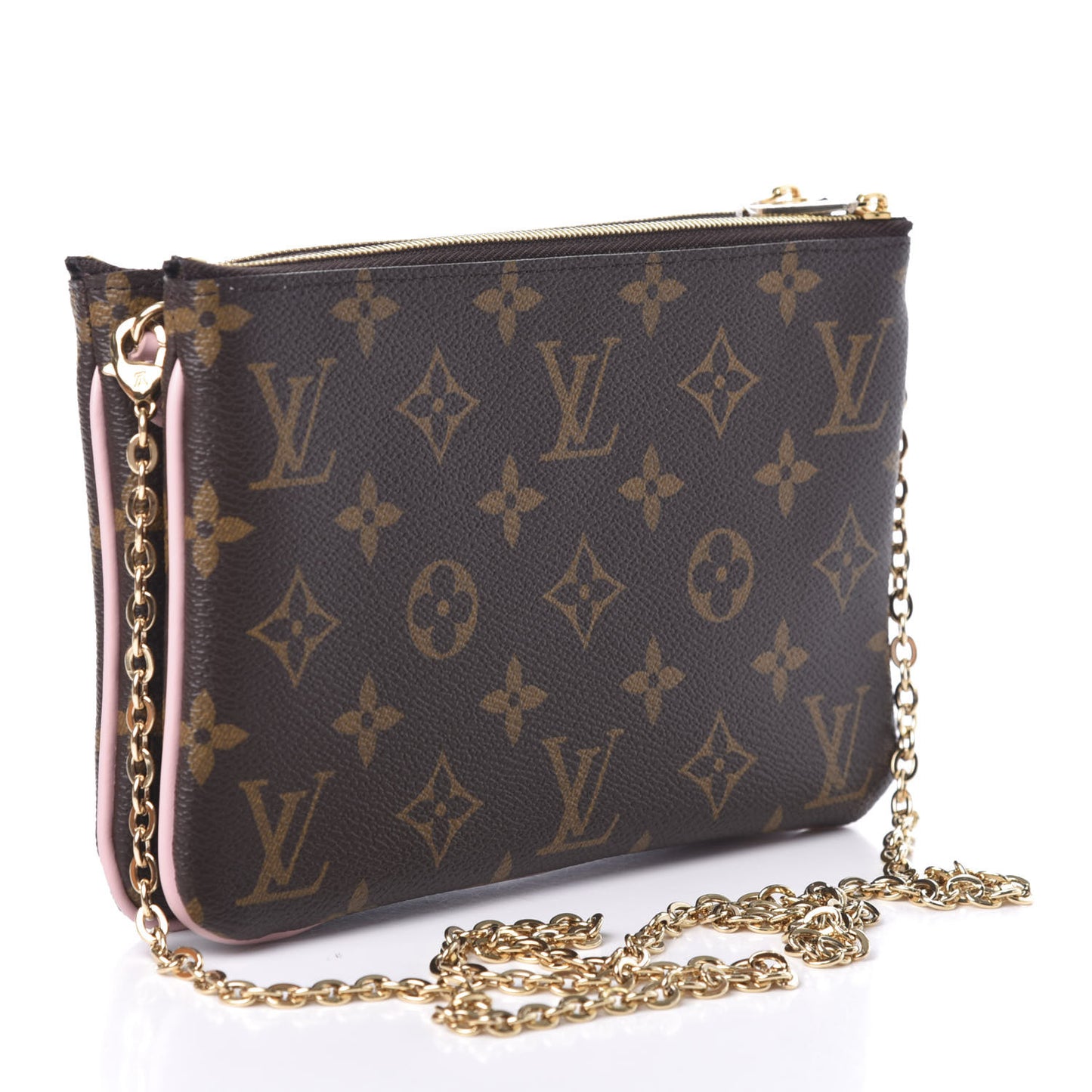 Monogram 2020 Christmas Animation Big Wheel Double Zip Pochette Rose Ballerine