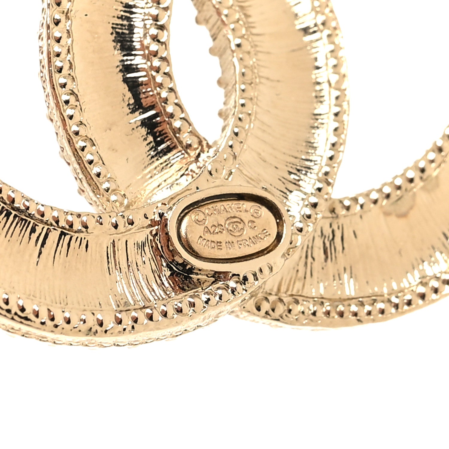Chanel Crystal CC Earrings Gold Multicolor 4 of 5