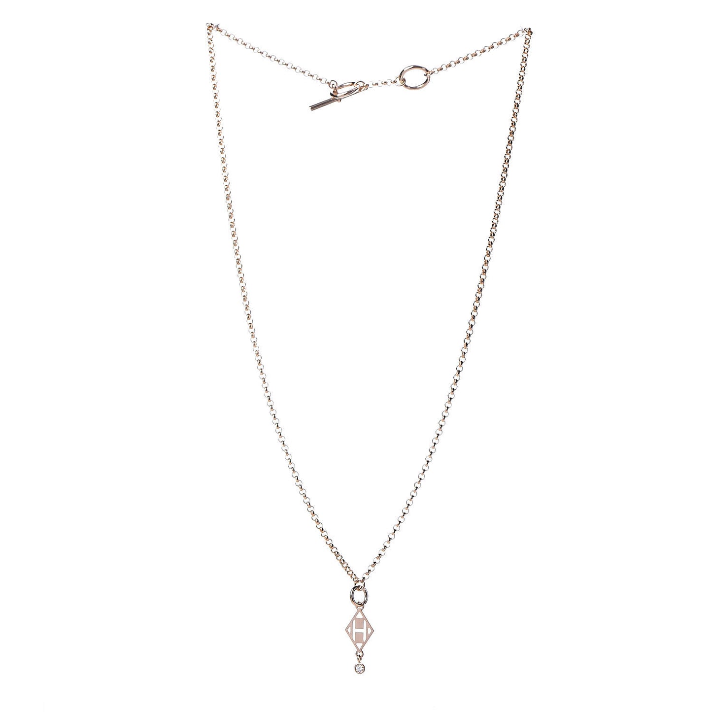 18K Rose Gold Diamond Gambade Pendant Necklace
