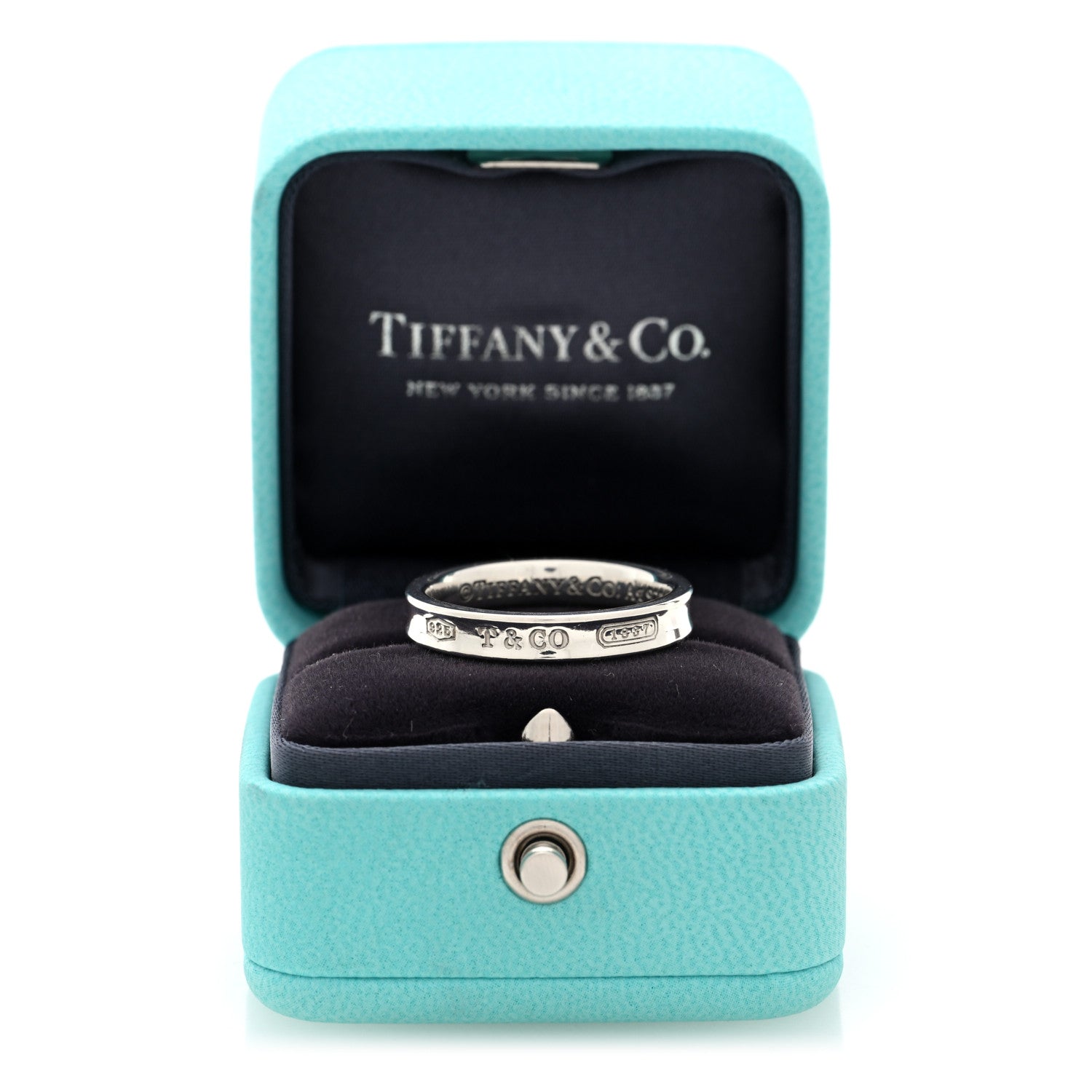 Tiffany Sterling Silver Narrow 1837 Band Ring 60 9 10 of 10