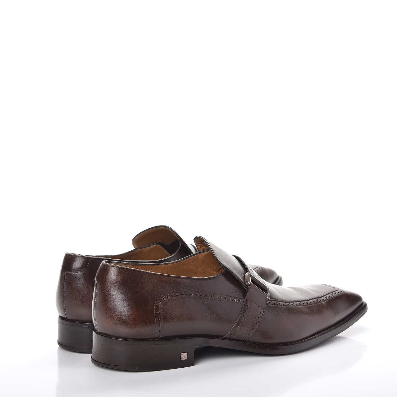Louis Vuitton Mens Calfskin Brogues Loafers 10.5 Brown 4 of 13