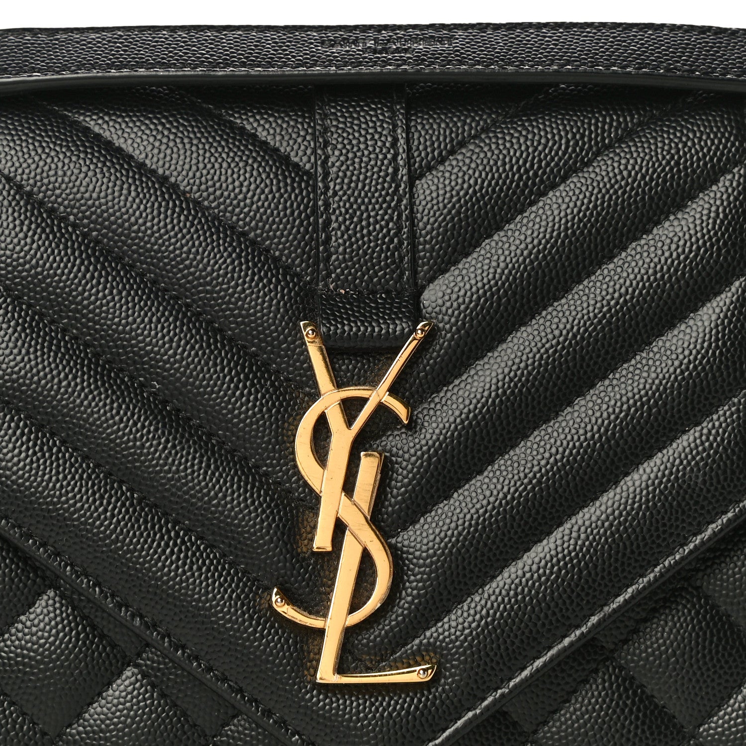Saint Laurent Grain De Poudre Textured Mixed Matelasse Triquilt Medium Monogram Satchel Black 9 of 11