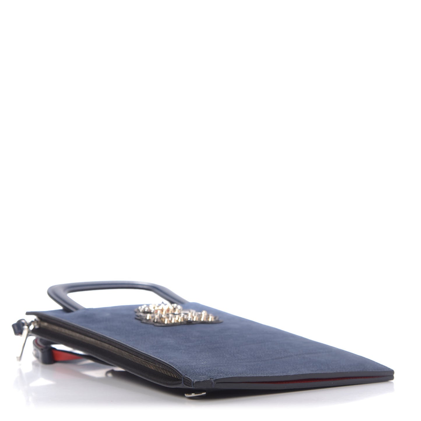 Calfskin Ecusson Clutch Bag Navy