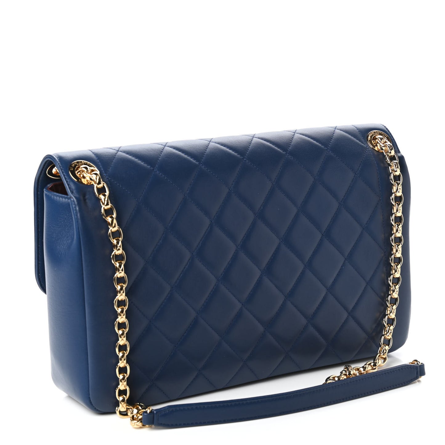 Lambskin Quilted Large Chic With Me Flap Navy