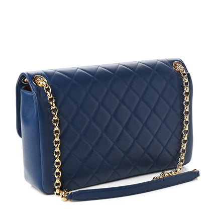 Chanel Lambskin Quilted Large Chic With Me Flap Navy 3 of 10