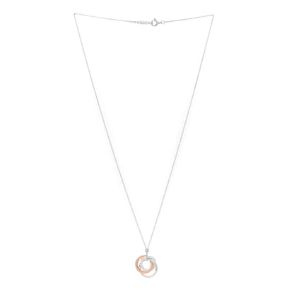Tiffany 18K White Rose Gold Diamond 1837 Triple Interlocking Circles Pendant Necklace 2 of 3
