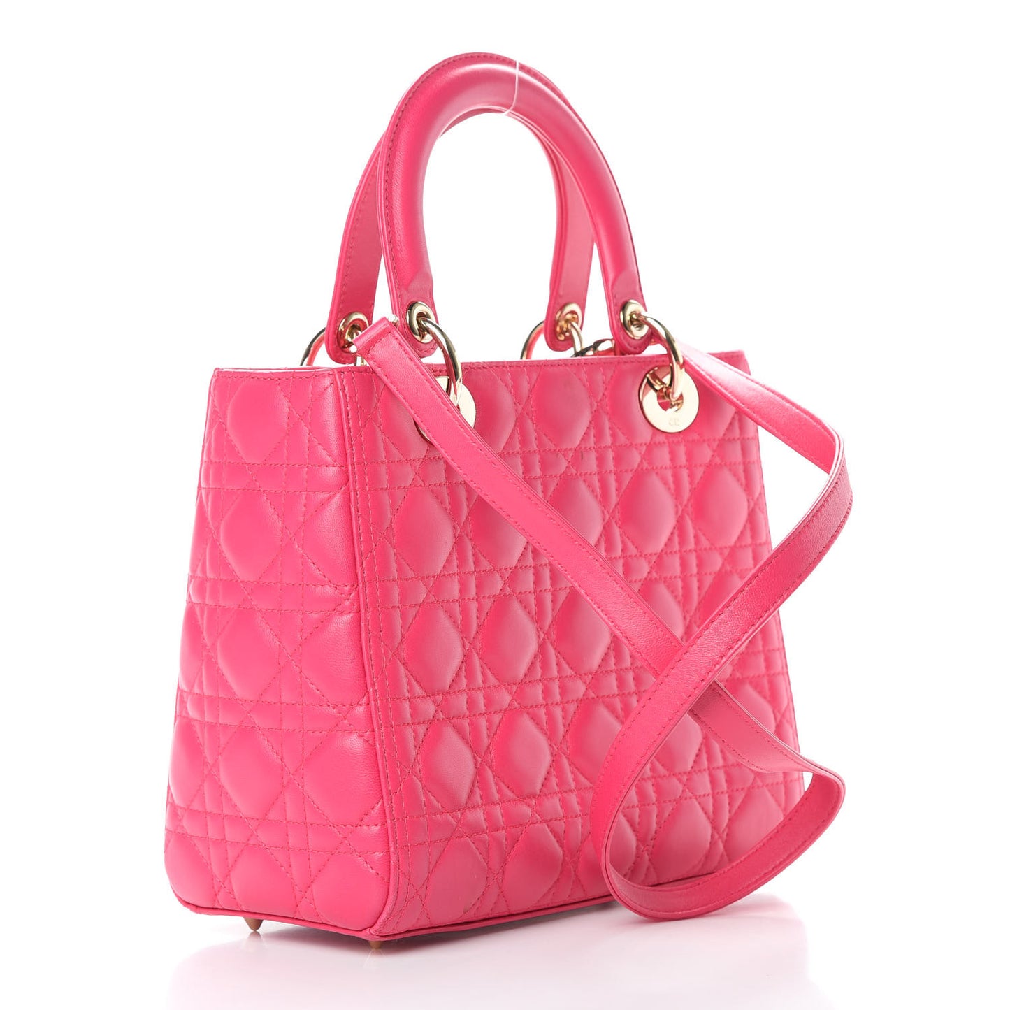 Lambskin Cannage Medium Lady Dior Pink