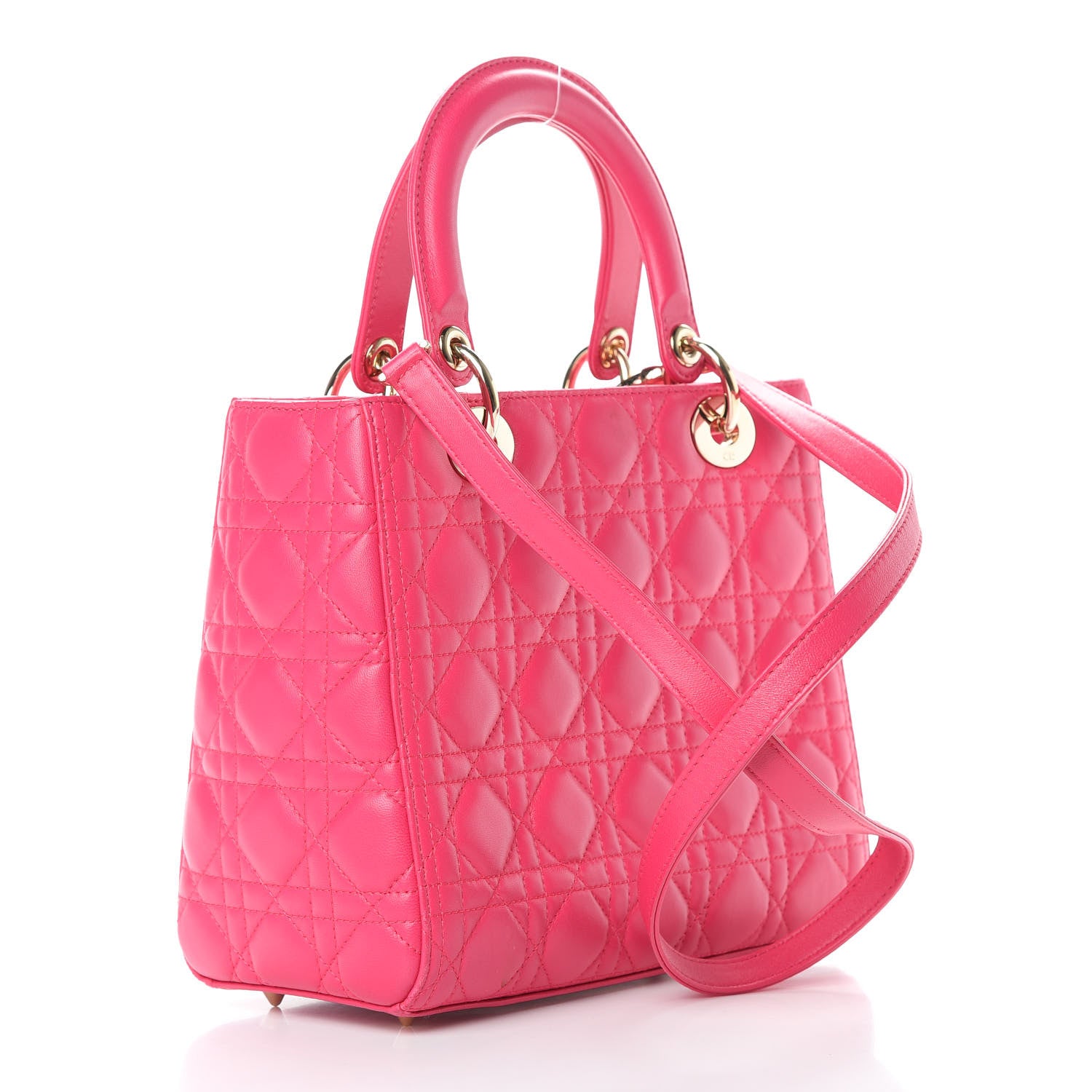 Christian Dior Lambskin Cannage Medium Lady Dior Pink 4 of 16