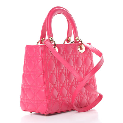 Christian Dior Lambskin Cannage Medium Lady Dior Pink 4 of 16