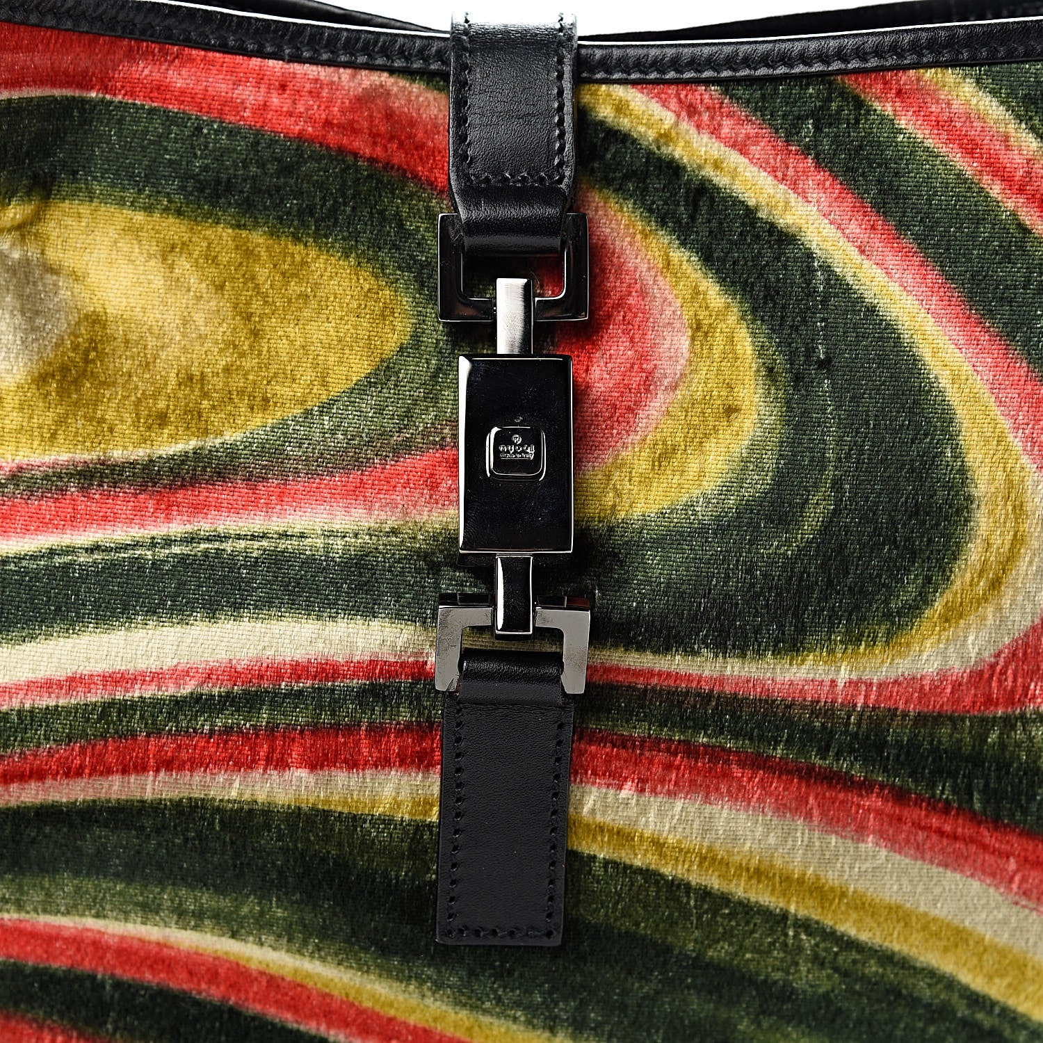 Gucci Velvet Calfskin Small Jackie O Hobo Green Red 8 of 10