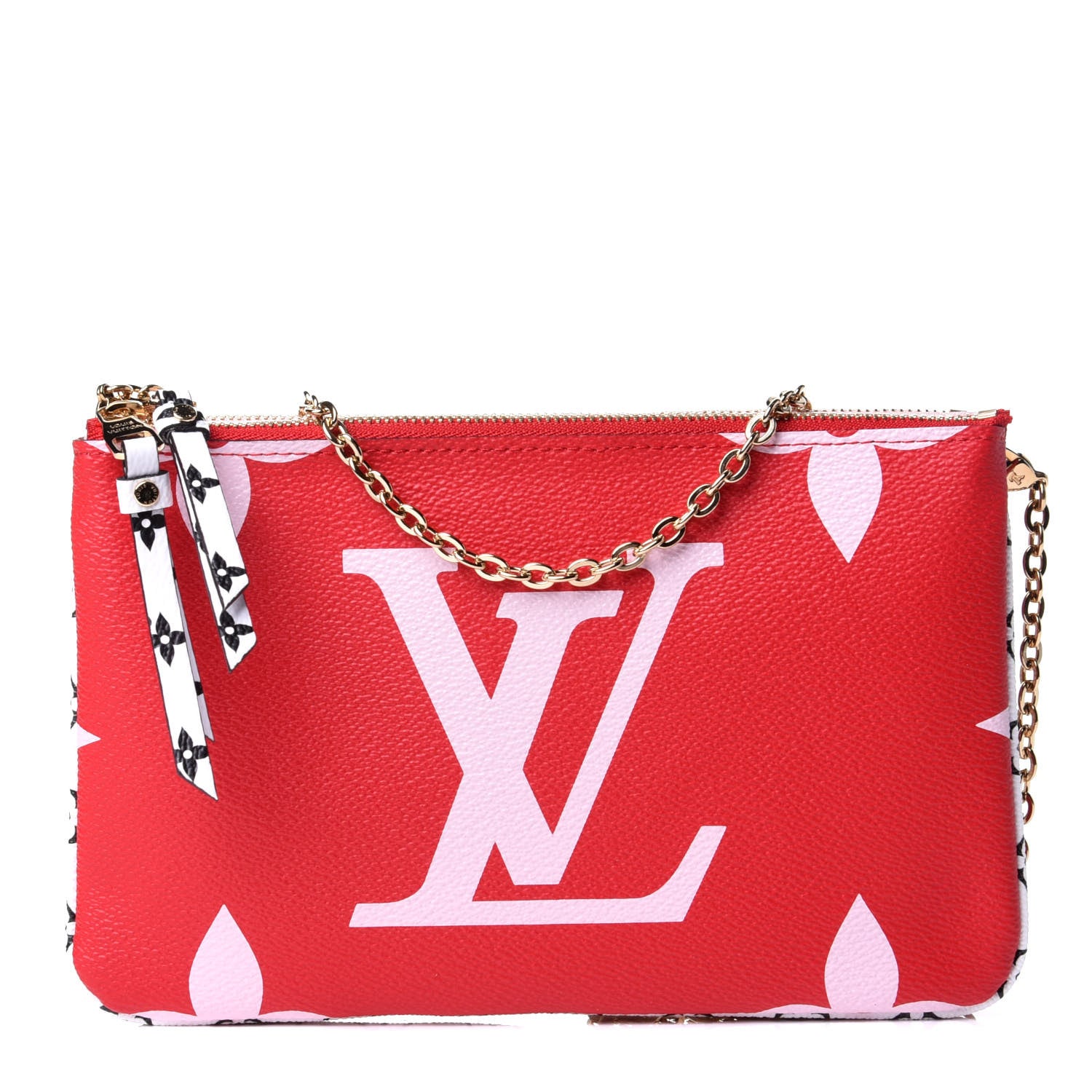 Louis Vuitton Monogram Giant Double Zip Pochette Rouge 1 of 10