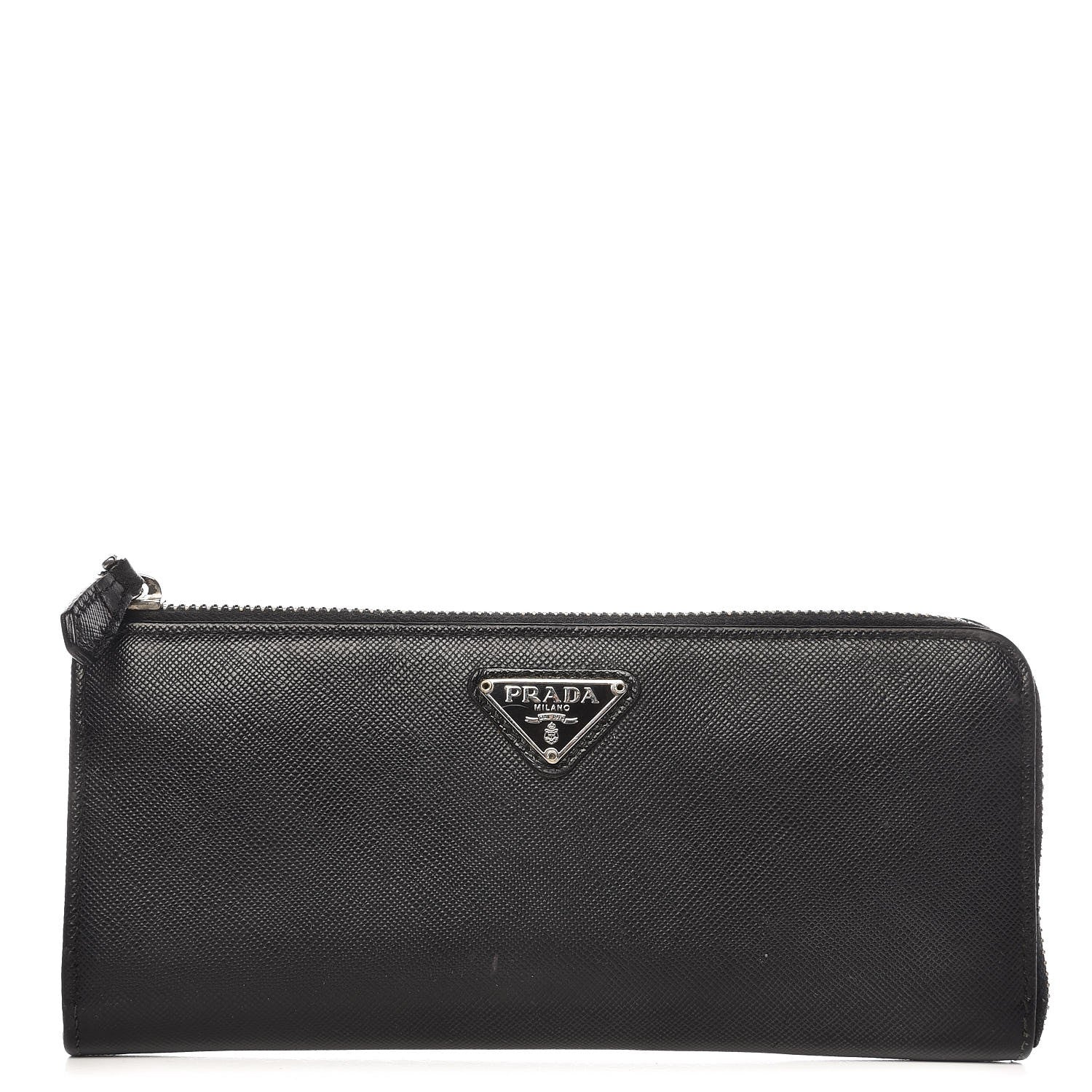Prada Saffiano Zip Around Wallet Nero Black 1 of 13
