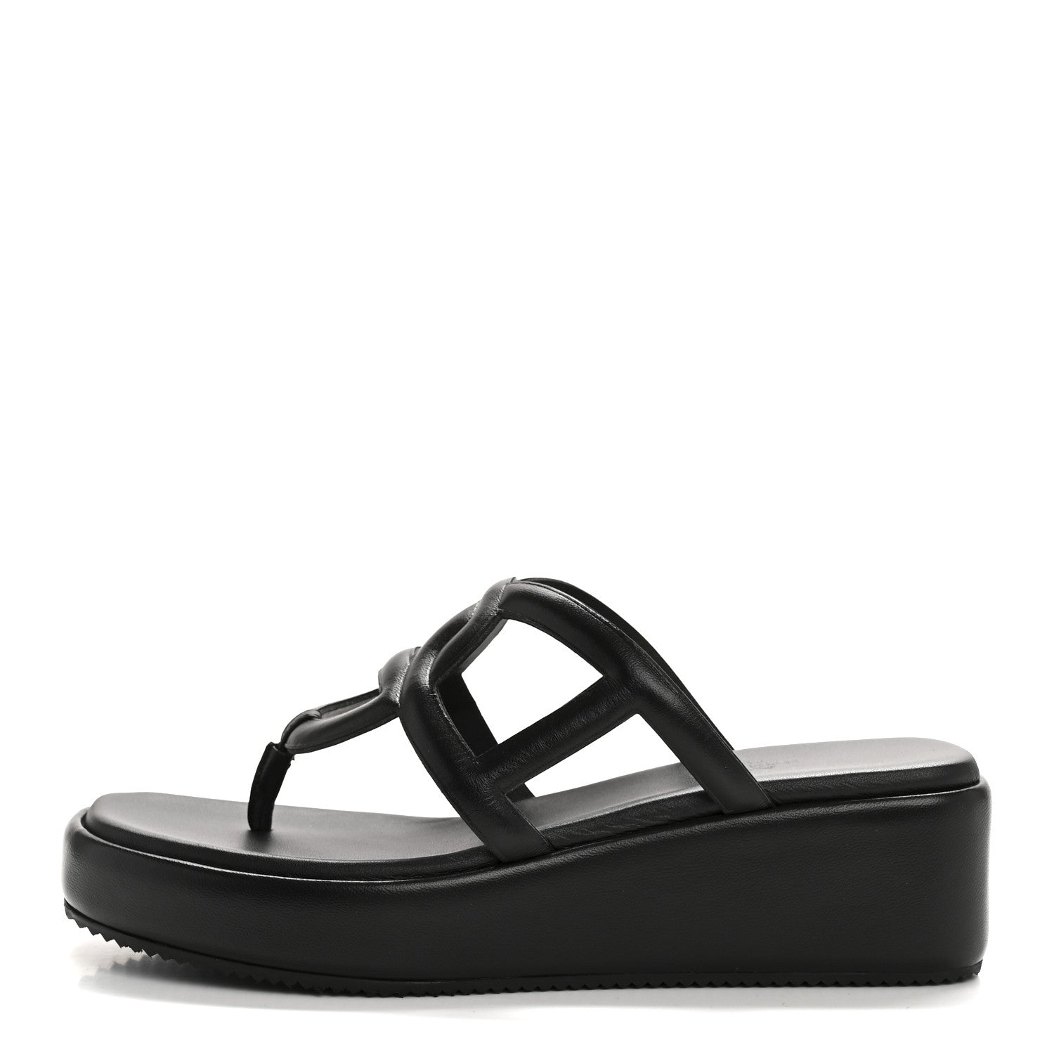 Hermes Nappa Gipsy Sandals 38 Black 1 of 12