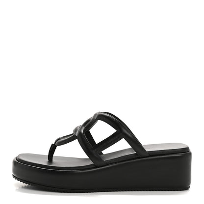 Hermes Nappa Gipsy Sandals 38 Black 1 of 12