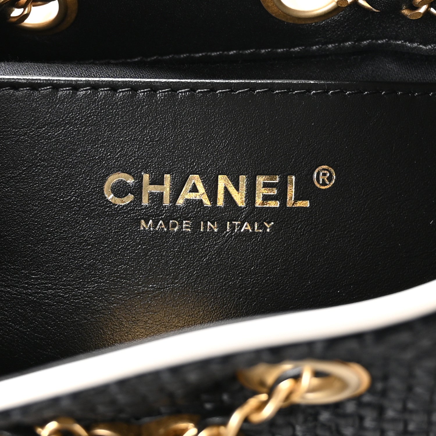 Chanel Braided Raffia Calfskin Quilted Mini Chanel 25 Handbag Black White 6 of 11