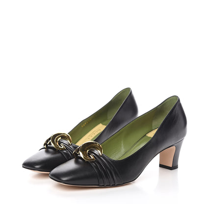 Gucci Malaga Kid Half Moon GG Square Toe Pumps 39 Black 3 of 10