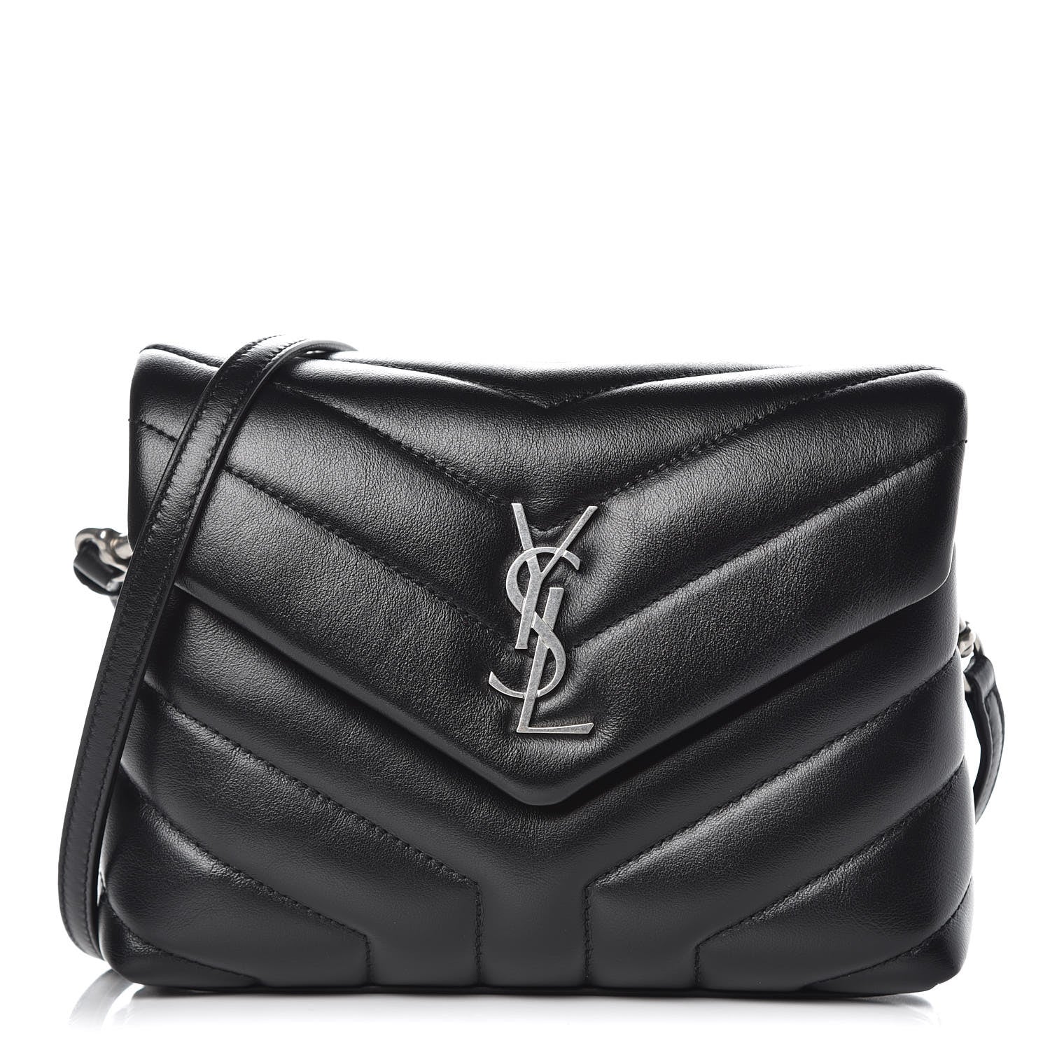 Saint Laurent Calfskin Y Quilted Monogram Toy Loulou Crossbody Bag Black 1 of 11
