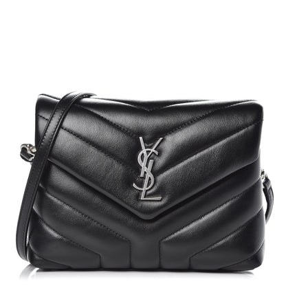 Saint Laurent Calfskin Y Quilted Monogram Toy Loulou Crossbody Bag Black 1 of 11