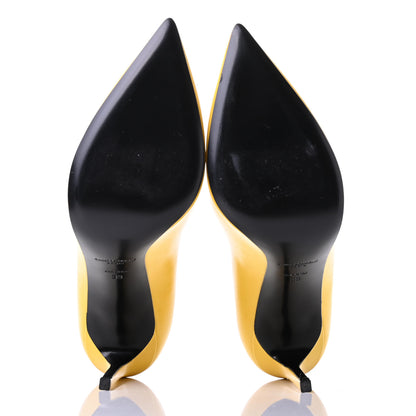 Saint Laurent Calfskin Paris 105 Pumps 39 Yellow 5 of 9