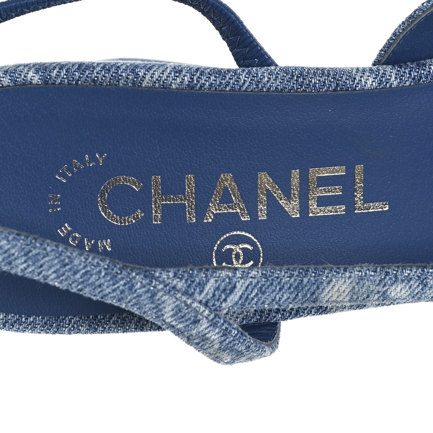 Chanel Denim Cap Toe Denim Slingback Pumps 36 Blue 9 of 9
