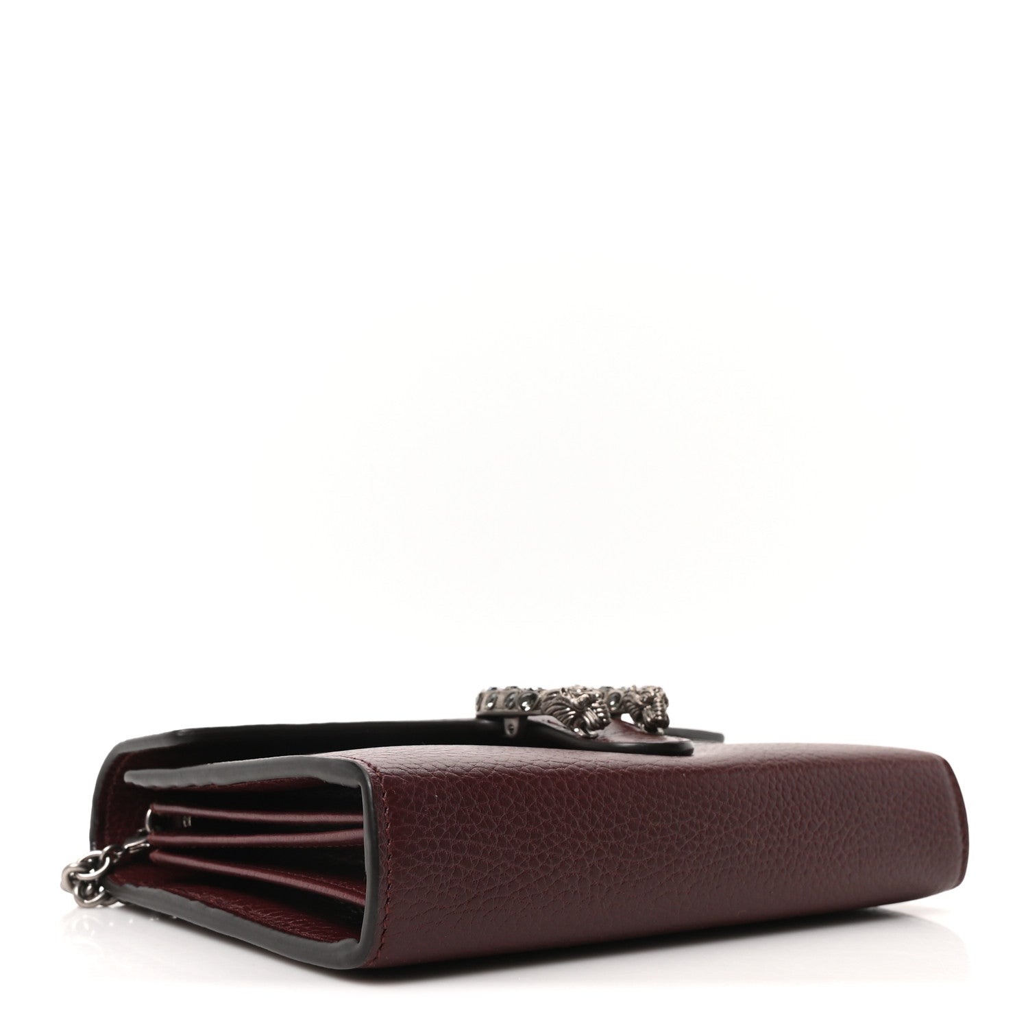 Gucci Dollar Calfskin Crystal Mini Dionysus Chain Wallet Vintage Bordeaux 4 of 9