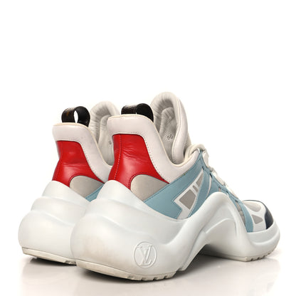 Louis Vuitton Calfskin Technical Nylon LV Archlight Sneakers 40 White Blue Gris 5 of 10