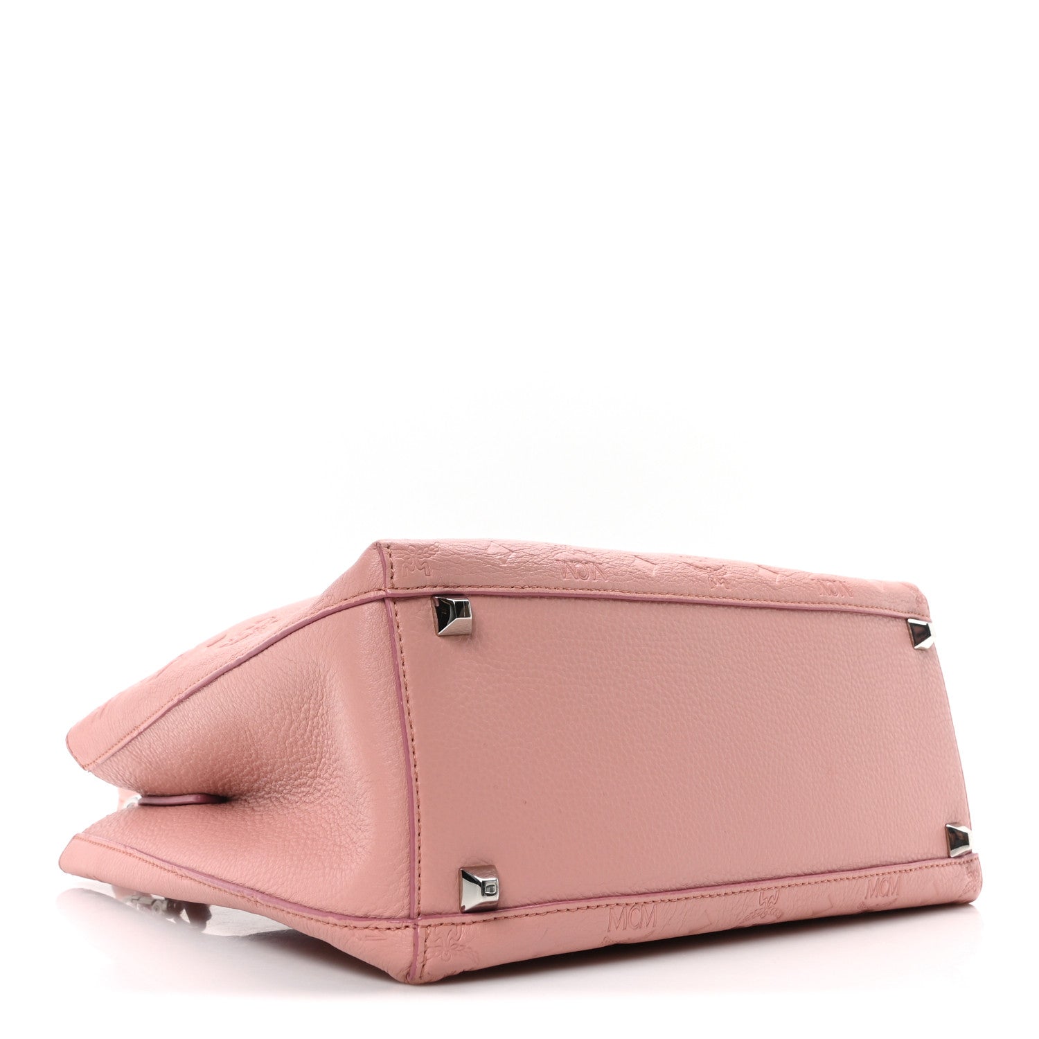 MCM Calfskin Ottomar Monogram Sarah Medium Hobo Pink Blush 4 of 9