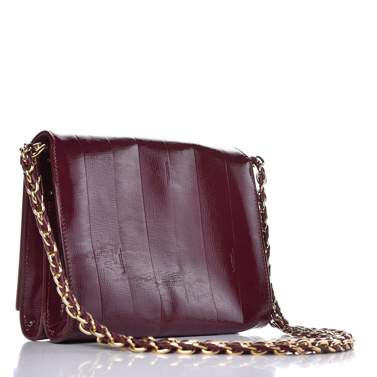 Patent Pequin Small Claudia Shoulder Bag Bordeaux