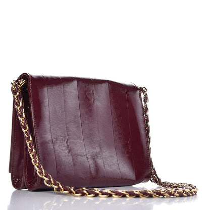 Fendi Patent Pequin Small Claudia Shoulder Bag Bordeaux 3 of 9