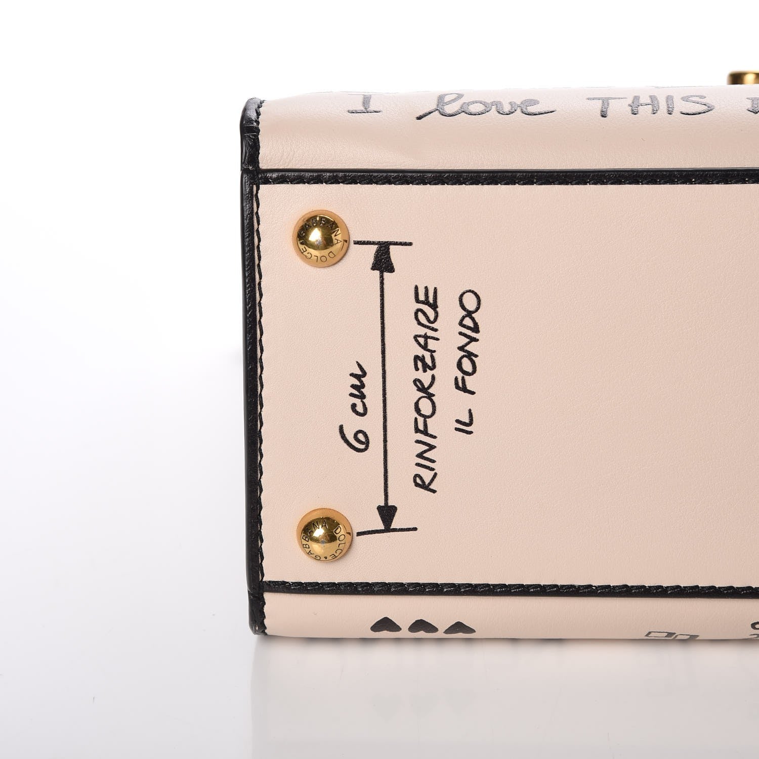 Dolce & Gabbana Calfskin Graffiti Printed Welcome Satchel White Black 10 of 12