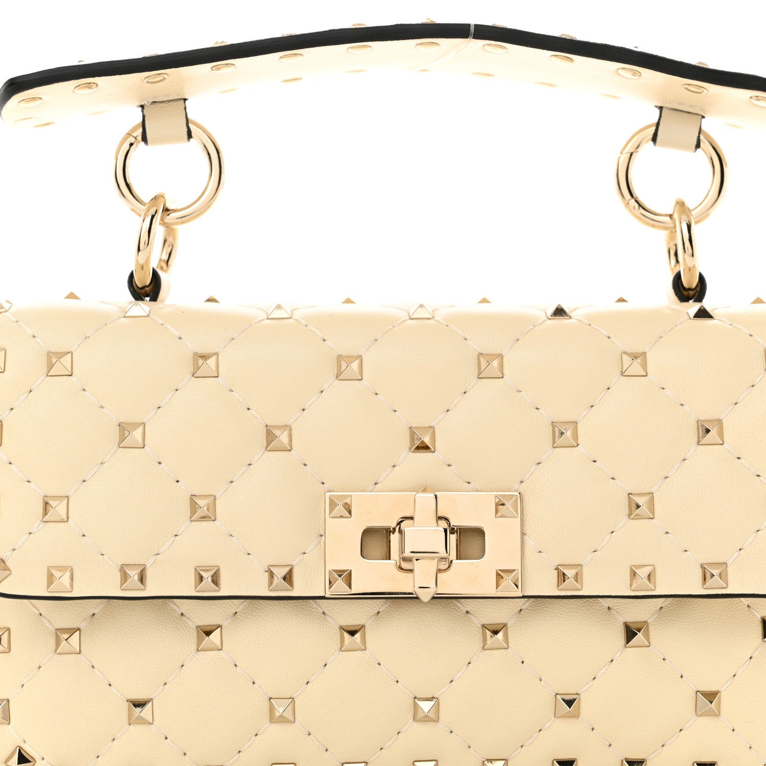 Valentino Garavani Nappa Small Rockstud Spike Shoulder Bag Light Ivory 8 of 10