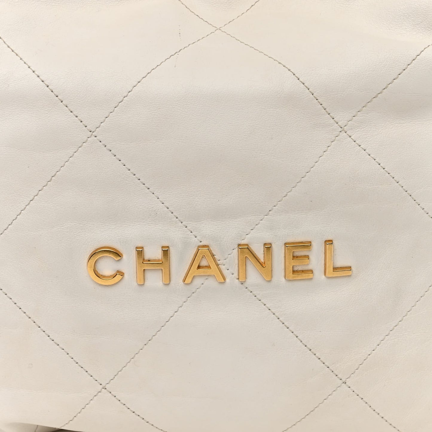 Shiny Calfskin Quilted Small Chanel 22 White