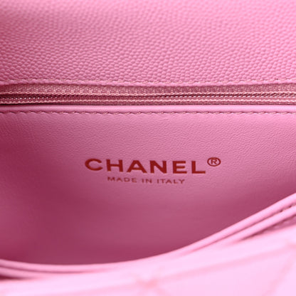 Chanel Caviar Quilted Mini Coco Chain Handle Flap Pink 5 of 10