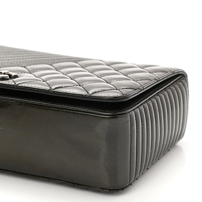 Chanel Patent Quilted Medium Coco Boy Flap Dark Green 9 of 10