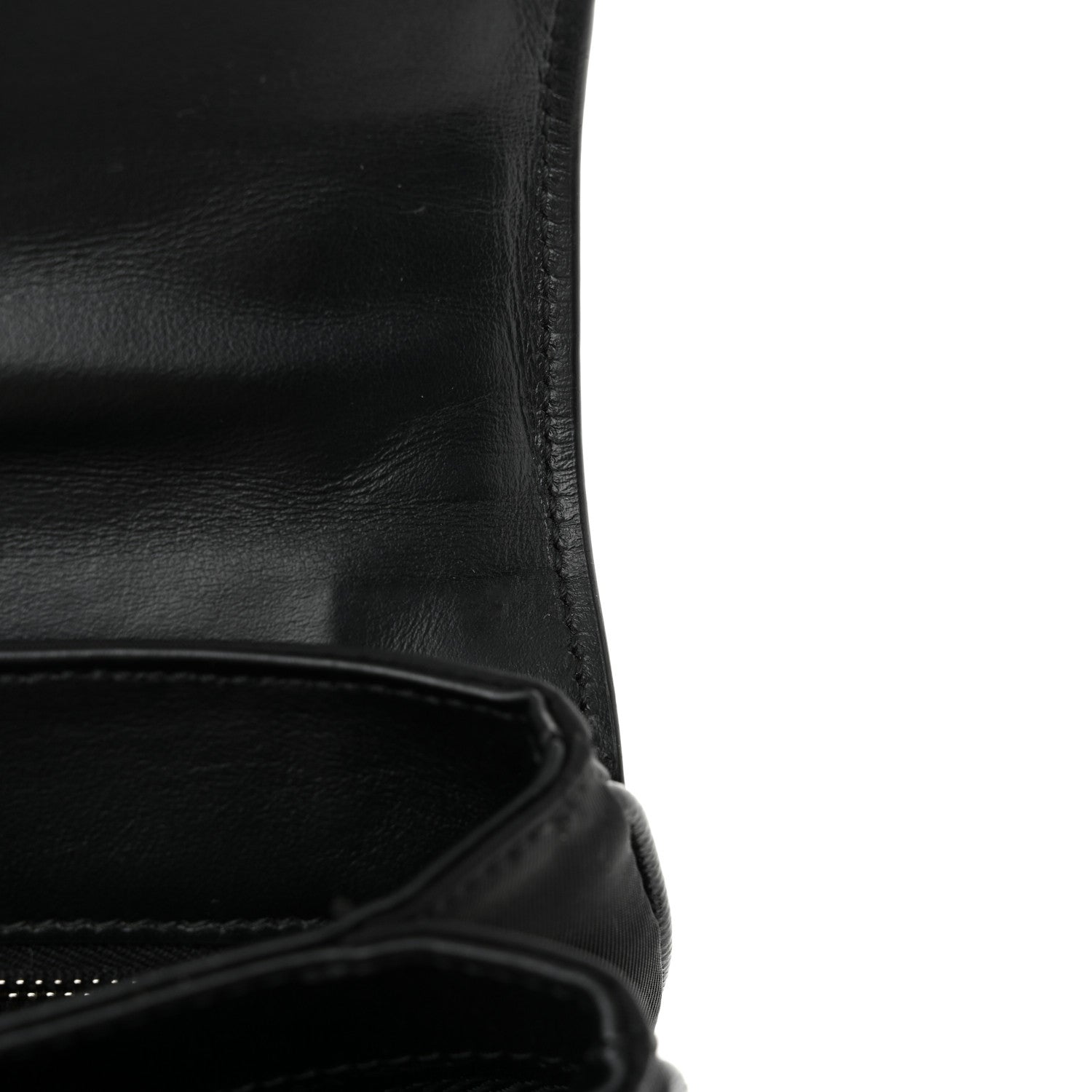 Prada Saffiano Tessuto Nylon Chain Shoulder Bag Black 7 of 11