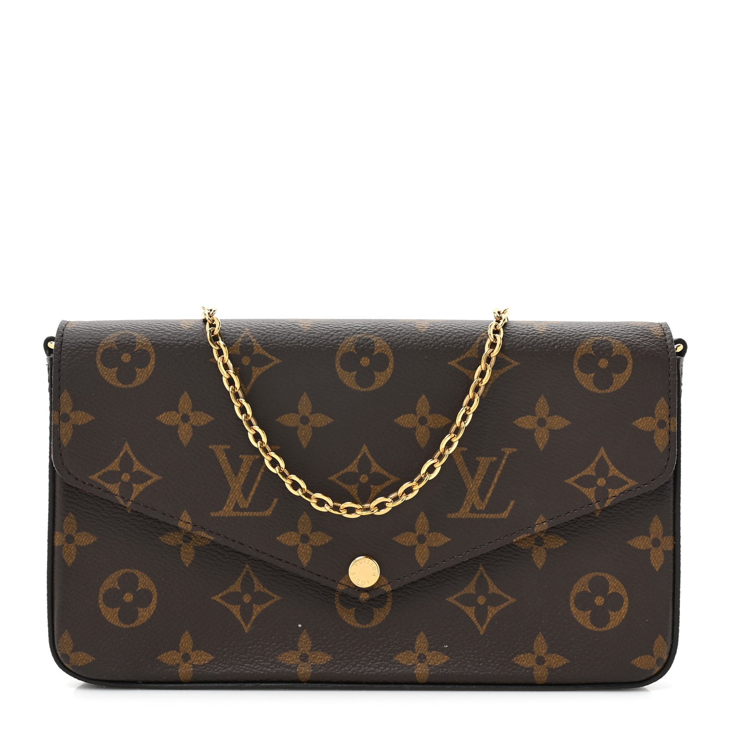 LOUIS VUITTON Monogram Pochette Felicie Chain Wallet Fuchsia