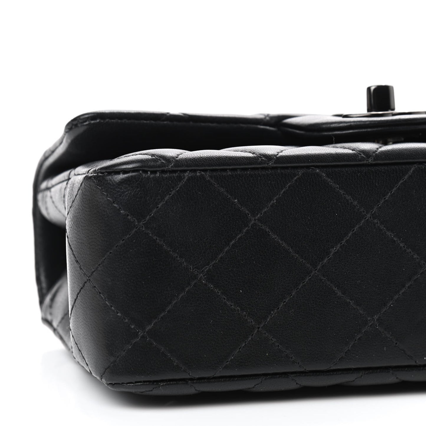 Lambskin Quilted Mini Rectangular Flap So Black