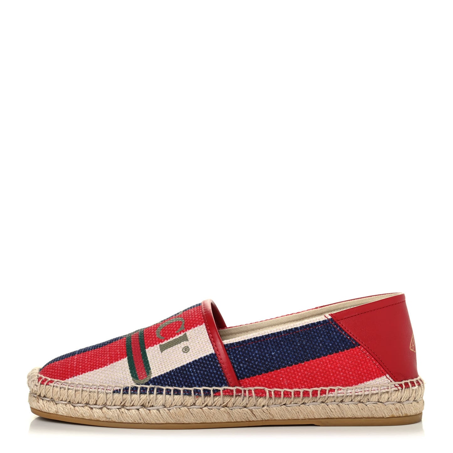 Canvas Sylvie Stripe Logo Mens Espadrilles 8.5 Mystic White Hibiscus Red Maritime