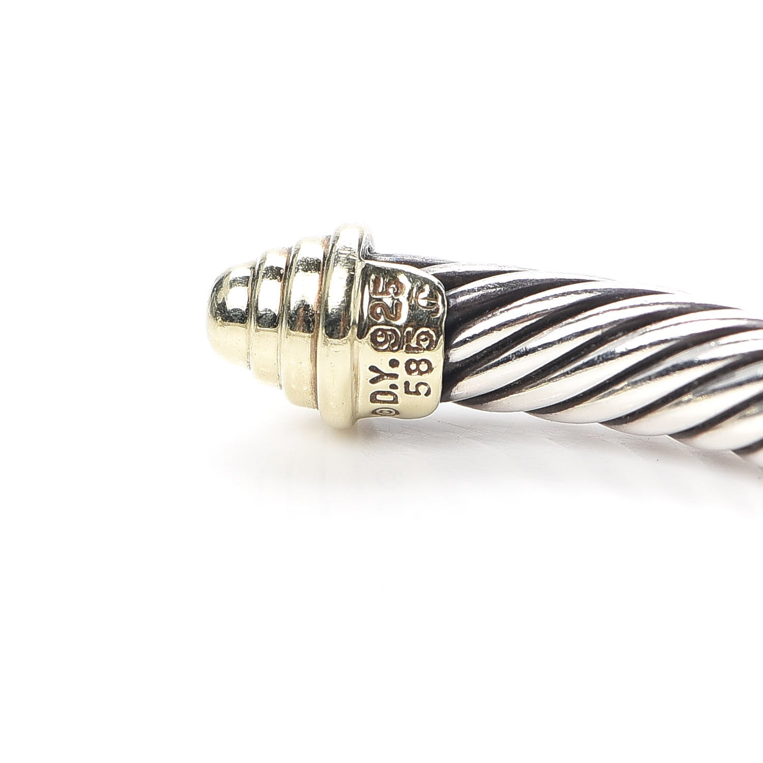 David Yurman Sterling Silver 14K Yellow Gold 5mm Cable Classics Bracelet 5 of 5
