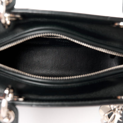 Christian Dior Smooth Calfskin Patch Embellished Medium Lady Dior Black 5 of 10