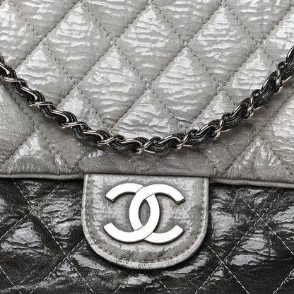 Chanel Vinyl Quilted Jumbo Melrose Degrade Flap Black 8 of 10