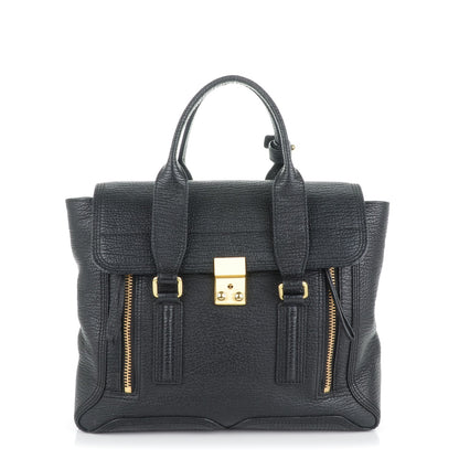 3.1 Phillip Lim 3.1 Textured Calfskin Medium Pashli Satchel Black 1 of 7
