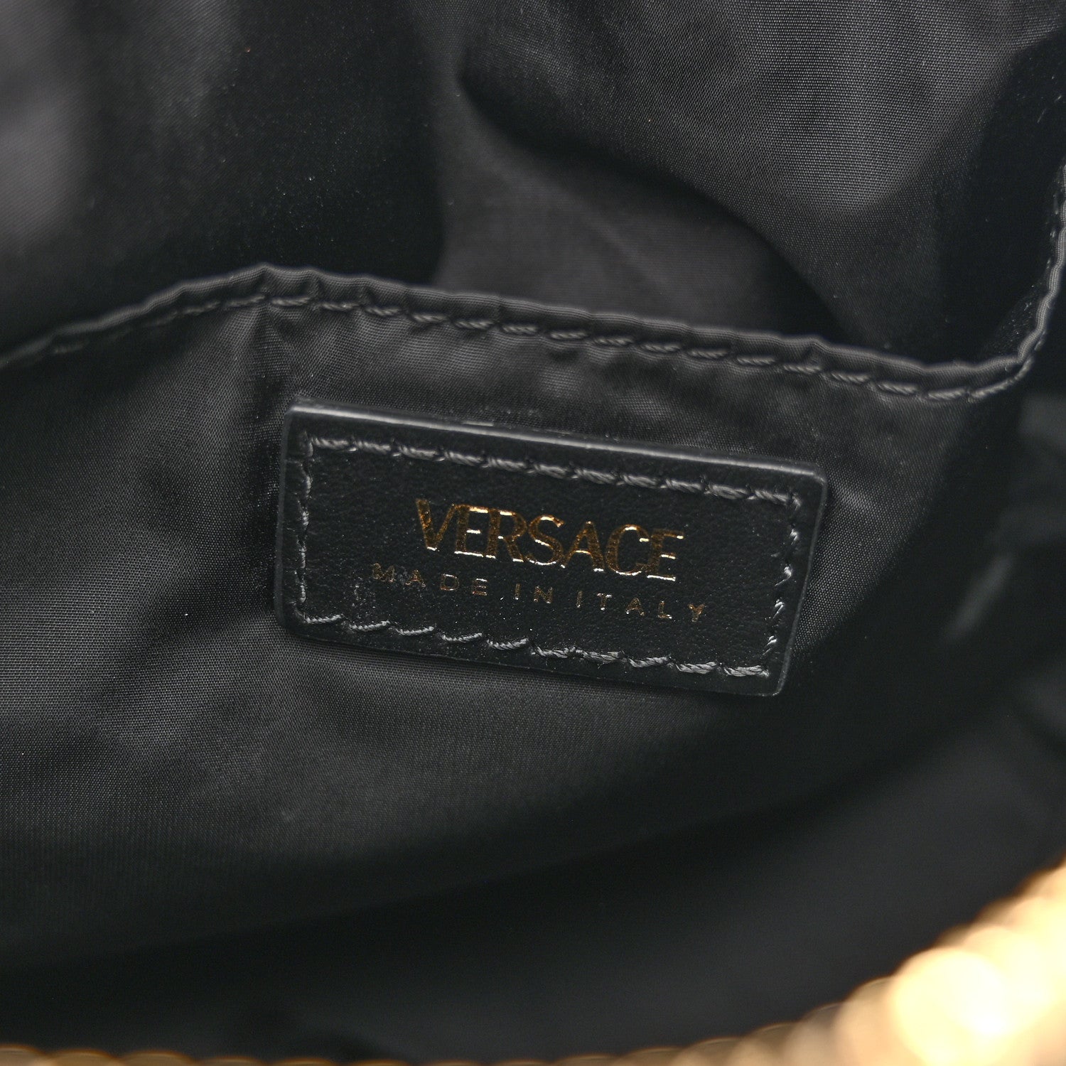 Versace Nylon Tribute Chain Crossbody Shoulder Bag Black 6 of 11