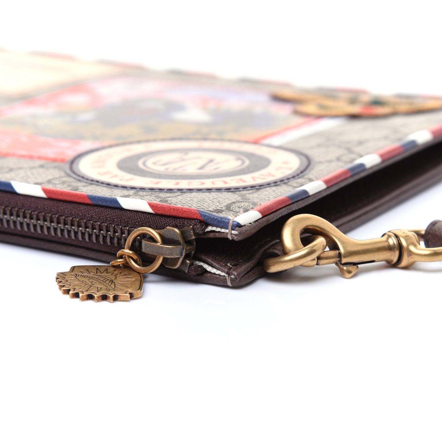 GG Supreme Monogram Courrier Documents Holder Beige New Acero