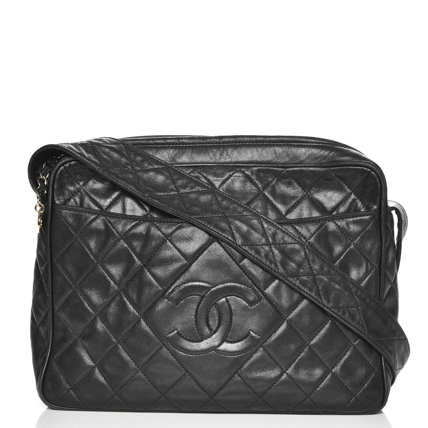 Lambskin Quilted CC Camera Case Black